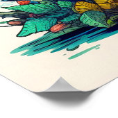 野生の発芽する森林キノコ ポスター (角)