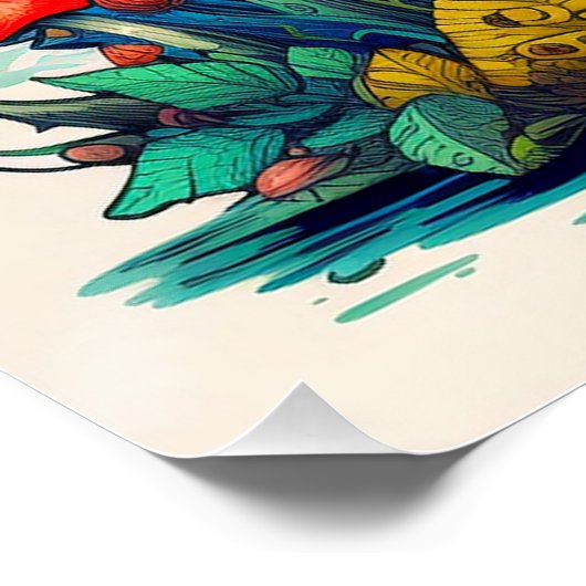 野生の発芽する森林キノコ ポスター (コーナー)