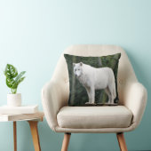 野生の白いオオカミ クッション (椅子)