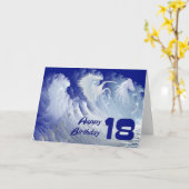 野生の白いサーフウマと18th誕生日カード カード (黄色い花)