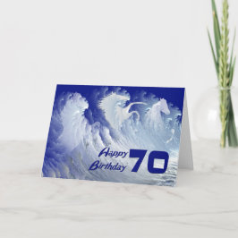 野生の白いサーフウマと70th誕生日カード カード