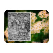 野生の白いバラの散歩写真を追加 マグネット (横)