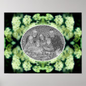 野生の白いバラの散歩自分の写真を作成 ポスター (正面)