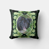 野生の白いバラ独自のペットの写真を作成 クッション (正面)