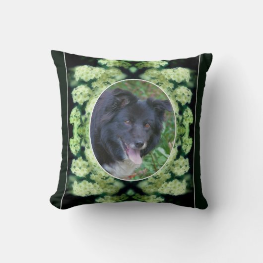 野生の白いバラ独自のペットの写真を作成 クッション