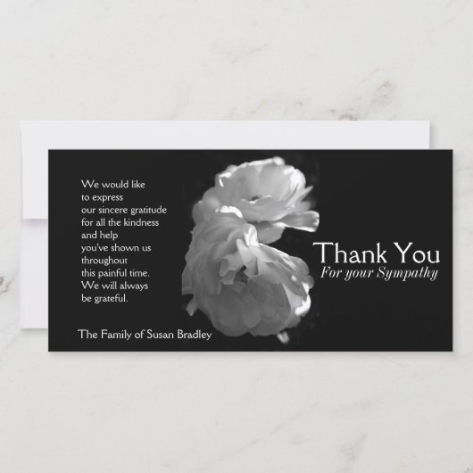 野生の白いバラ3の悔やみや弔慰は感謝していしています サンキューカード (正面)