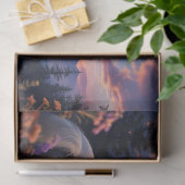 野生の白いマスタンカラフルグの花の三日月 薄葉紙 (ギフト)