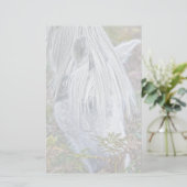 野生の白い新しい森ポニーズオンブレスケン 便箋 (スタンド正面)