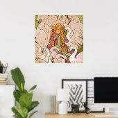 「野生の白鳥」フェアリー・アートby Elenore Abbott ポスター (ホームオフィス)