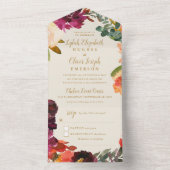 野生の秋の花束 |すべての結婚式の招待 オールインワン招待状 (内側)