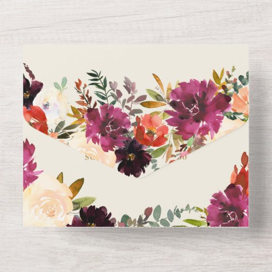 野生の秋の花束 |すべての結婚式の招待 オールインワン招待状 (裏面)