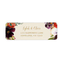 野生の秋の花束 |の結婚差出人住所 ラベル