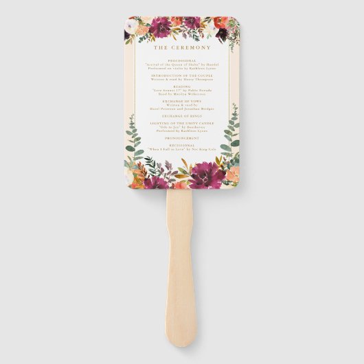 野生の秋の花束 |パーソナライズされたの手F ハンドファン (裏面)