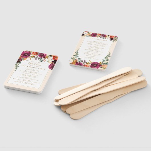 野生の秋の花束 |パーソナライズされたの手F ハンドファン (組立なし)