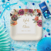 野生の秋の花束 |パーソナライズされた結婚s ペーパープレート (パーティー)