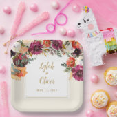 野生の秋の花束 |パーソナライズされた結婚s ペーパープレート (パーティー)