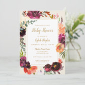 野生の秋の花束 |ベビーシャワー招待状 招待状 (スタンド正面)