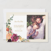 野生の秋の花束 |写真アナウンスの日付を保存 案内状 (正面)