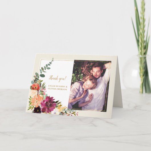 野生の秋の花束 |写真サンキューカード サンキューカード (正面)