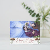 野生の秋の花 |オレンジ色の永遠賛美の写真 ポストカード (スタンド正面)