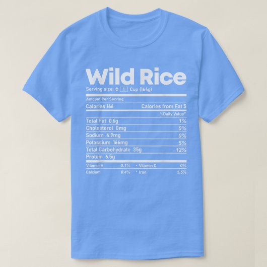 野生の米の栄養の事実おもしろい感謝祭クリス Tシャツ (デザイン正面)
