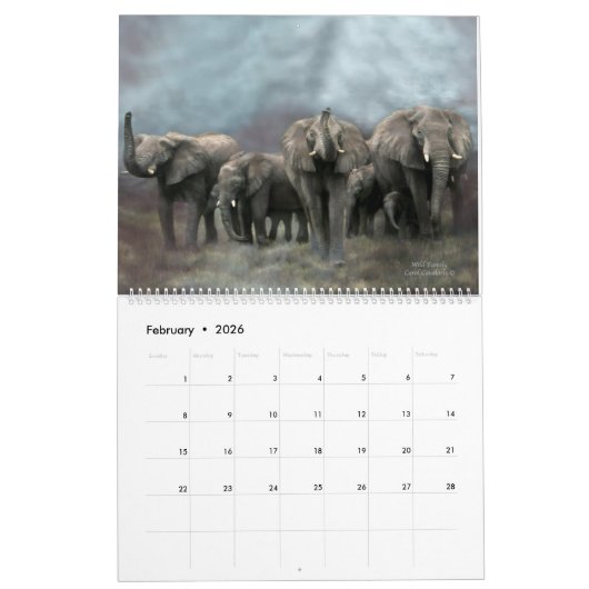 野生の精神-アフリカの芸術のカレンダー カレンダー (2月 2026)