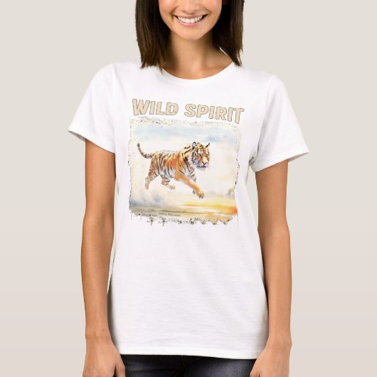 野生の精神 - 活動するトラ Tシャツ (正面)