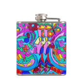 野生の素晴しい色の平和愛フラスコ フラスク (裏面)