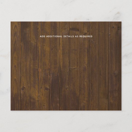 野生の素晴らし馬の予算の結婚式の招待 (裏面)