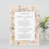 野生の素朴な赤ちゃんシャワー電話ゲームカード (スタンド正面)