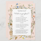 野生の素朴な赤ちゃんシャワー電話ゲームカード (正面/裏面)