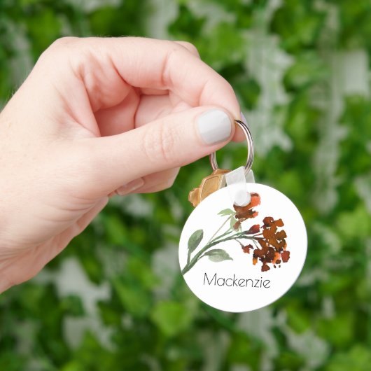 野生の素朴花 |バーントオレンジボヘミアンカスタム キーホルダー (手)