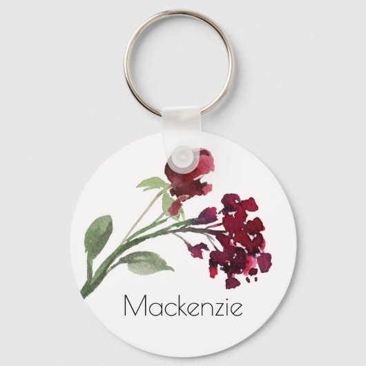 野生の素朴花 |焦げたオレンジ色のフローラ結婚の キーホルダー (正面)