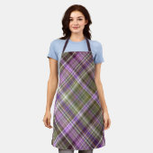 野生の紫のアスター紫と緑のプライド エプロン (着用した状態)