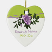野生の紫のバラ結婚フローラの緑の形見 セラミックオーナメント (右)