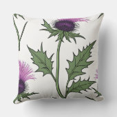野生の紫色のアザミ クッション (裏面)