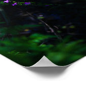 野生の紫色の水林の花シダ ポスター (角)