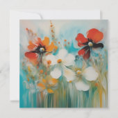 野生の絵画花を持つ抽象芸術 ノートカード (正面)