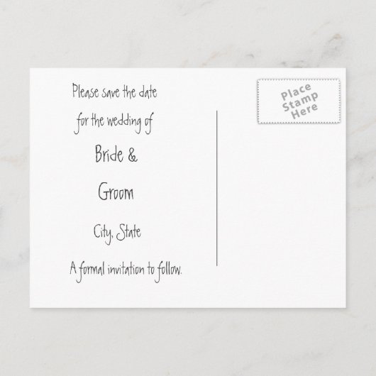 野生の緑のバラChalkboard日付はがきを保存 案内ポストカード (裏面)