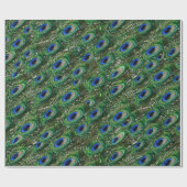 野生の緑の孔雀の羽 ラッピングペーパー (フラット)