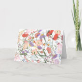 野生の緑の花 | ウェディングシャワーありがとう サンキューカード (裏面)