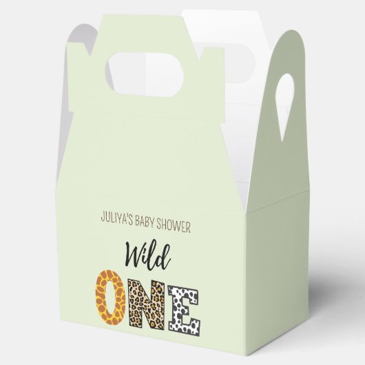 野生の緑の赤ちゃんシャワー フェイバーボックス (オープン)