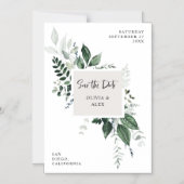 野生の緑 | ボタニッモダンク日付を保存 マグネット招待状 (正面)