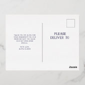 野生の緑 |海軍と金ゴールドありがとうございました 箔招待状ポストカード (裏面)