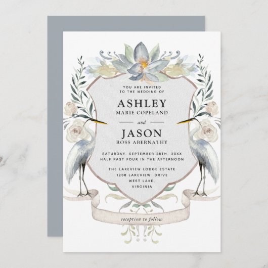 野生の自然を感じる湖畔のウェディング 招待状 (正面/裏面)