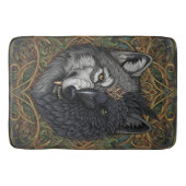 野生の自然カラスの狼 バスマット (正面)