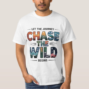 野生の自然冒険を追う Tシャツ