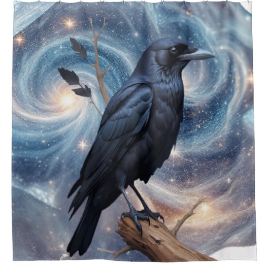 野生の自然鳥のカラス シャワーカーテン (正面)