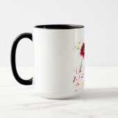 野生の自由な千と絵を描(ばちゃばちゃ)跳ねるの マグカップ (左)