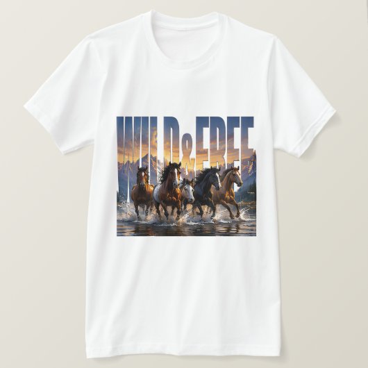野生の自由な精神 Tシャツ (デザイン正面)